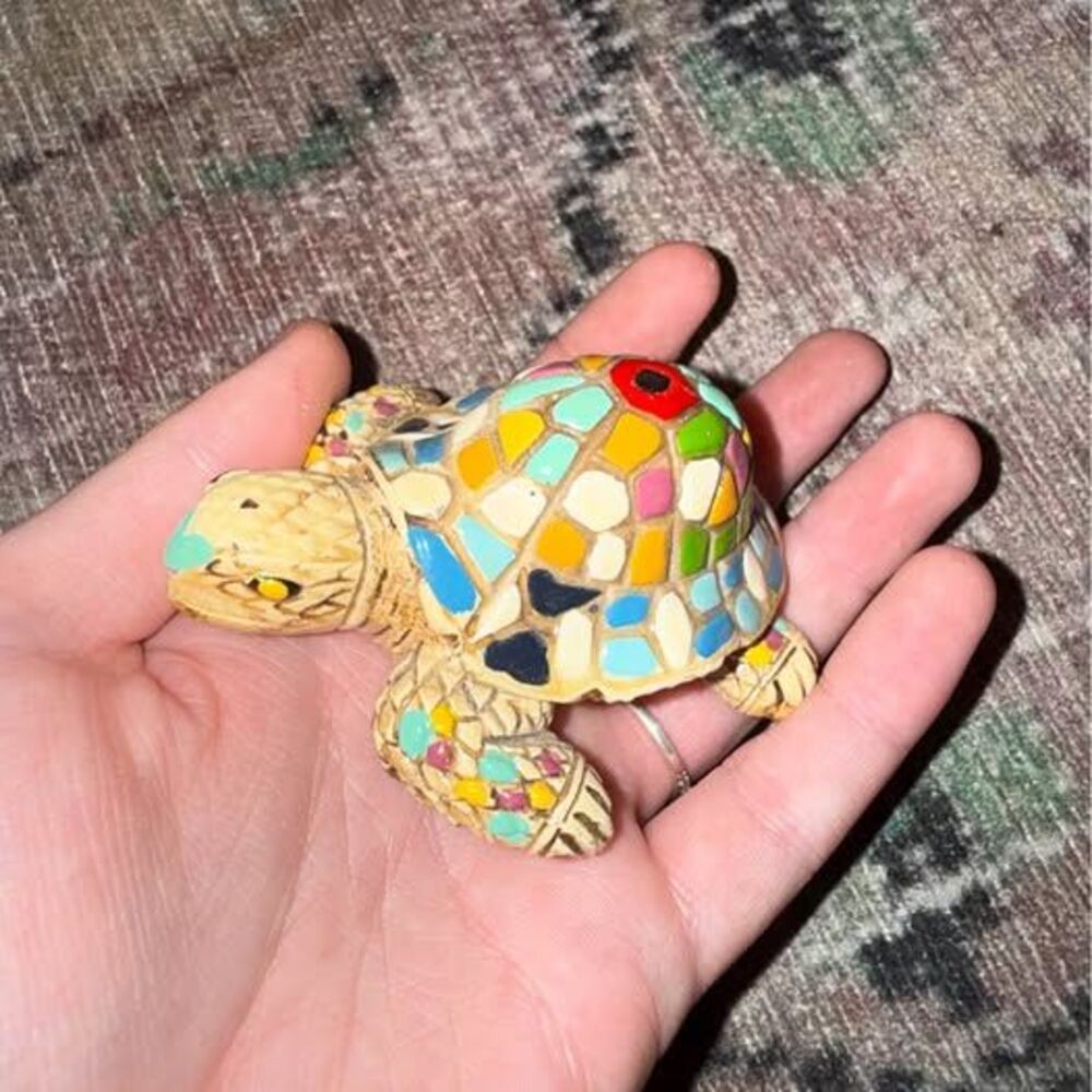 Terra Mosaic mexican vintage 1980’s Turtle Figurine unique